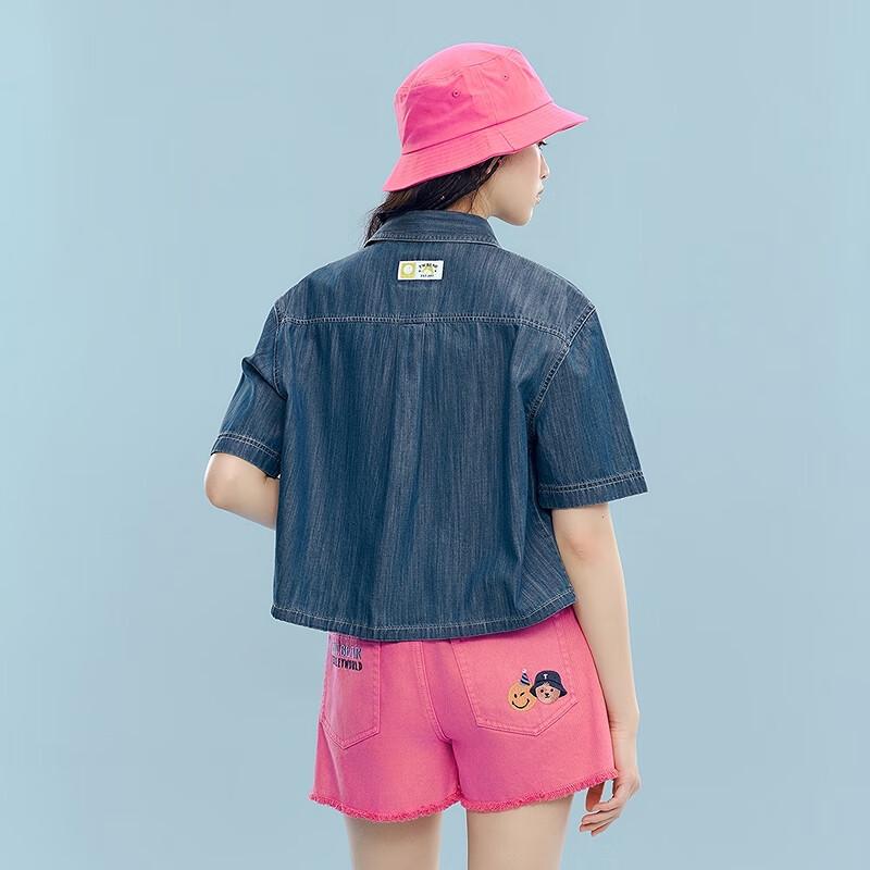 Teenie Weenie Bear Smiley Collaboration Cropped Lapel Shirt