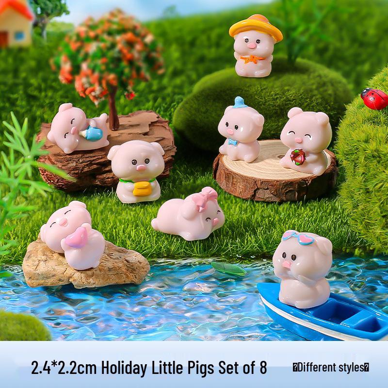 In Stock Hot-Selling Panda Doll Resin Craft Ornament for Micro Landscape Decor