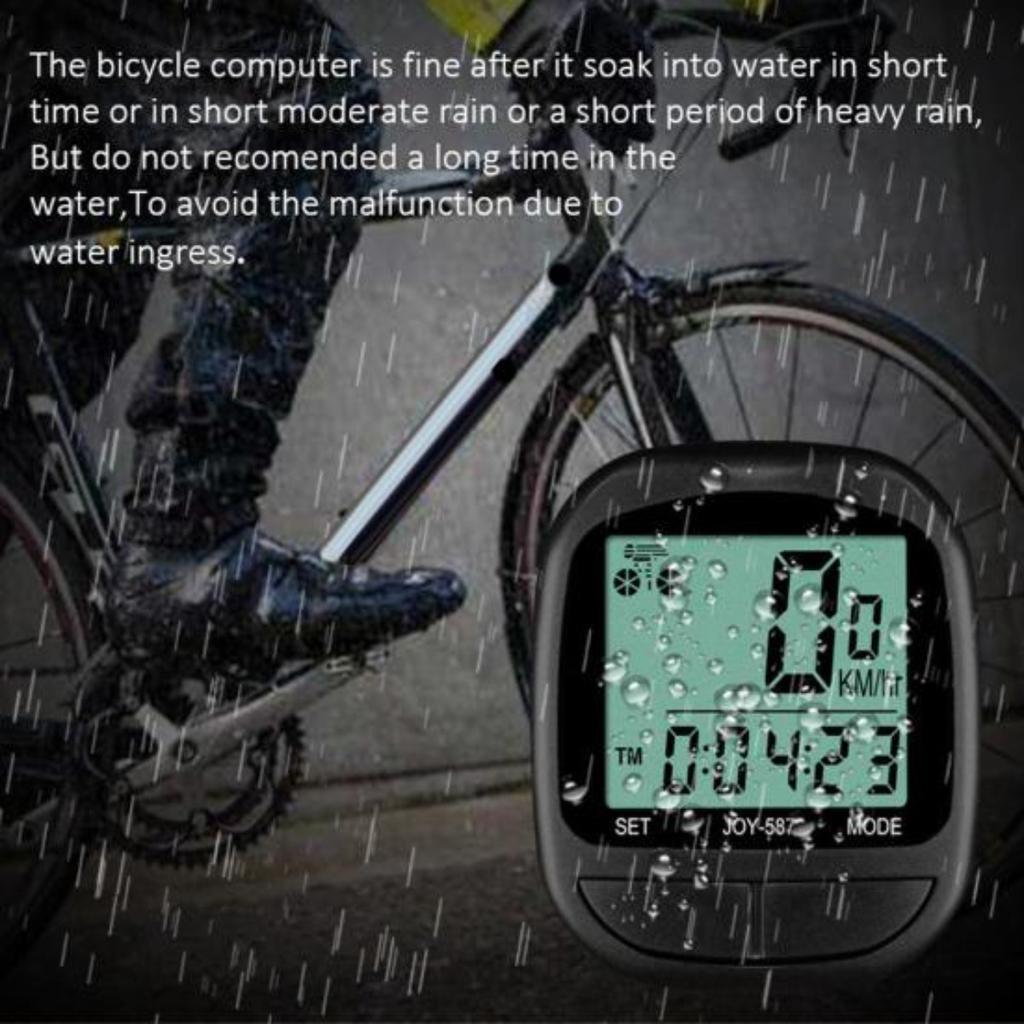 Contachilometri per bicicletta senza fili, computer per bici con display LCD, impermeabile, facile da installare, contachilometri alimentato a batteria, computer per bici