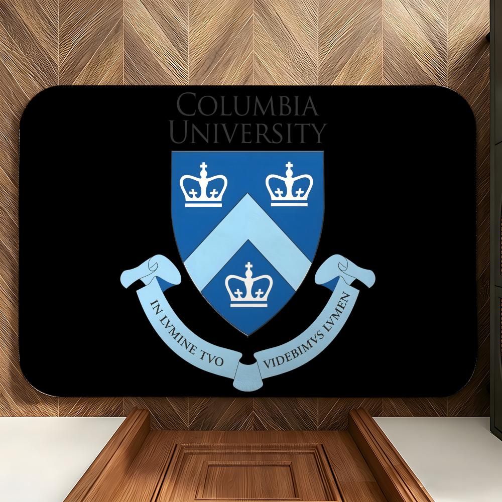 Education C-Columbia U-University Floor Mat Soft Flannel Entrance Door Mat Non Slip Absorbent Bathroom Bedroom Floor Rug
