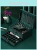 Stylish European And American Style Leather Three-tier Jewelry Box With Lock For Earrings Necklaces Bracelets