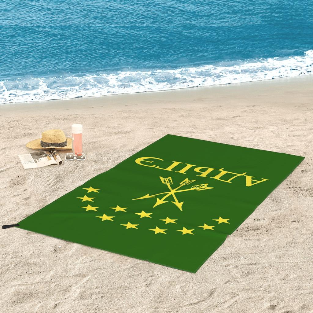 Adiga Gift For Circassian Great Adygea Flag Beach Towel Soft Microfiber Quick Dry Absorbent Quick Towels For Pool