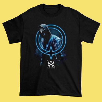 Alan Walker Černá bavlněná košile Plná velikost S-5XL Unisex Unisex Tričko