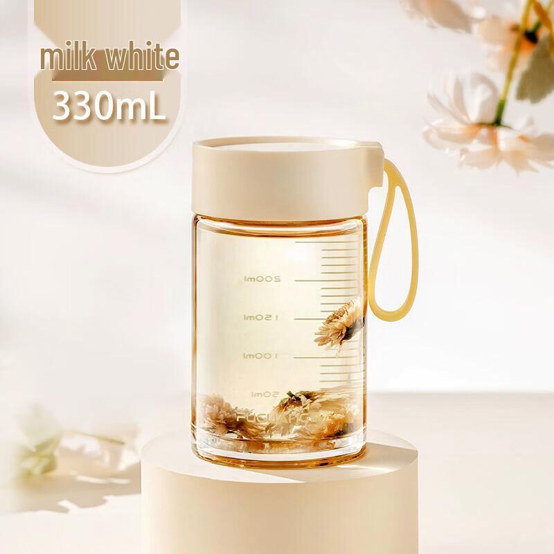 FUGUANG Portable High-Borosilicate Glass Water Bottle 330ml