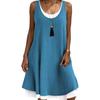 Damenmode, Sommer, Frühling, einfarbig, ärmellos, O-Ausschnitt, Freizeitkleider