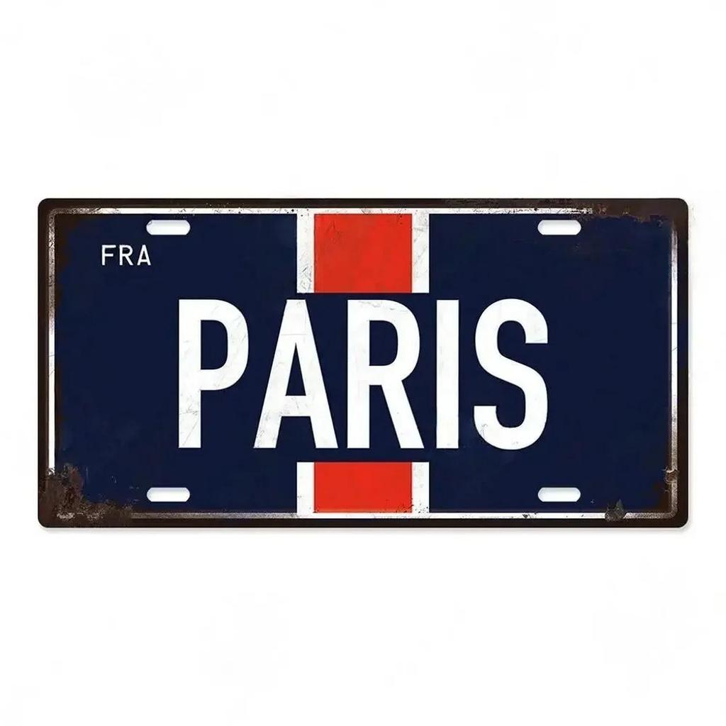 Paris Madrio Milan Munich Metal Tin Signs Vintage Plaque Auto License Plate Embossed Tag Garage Bars Pubs Clubs Home Wall Decor