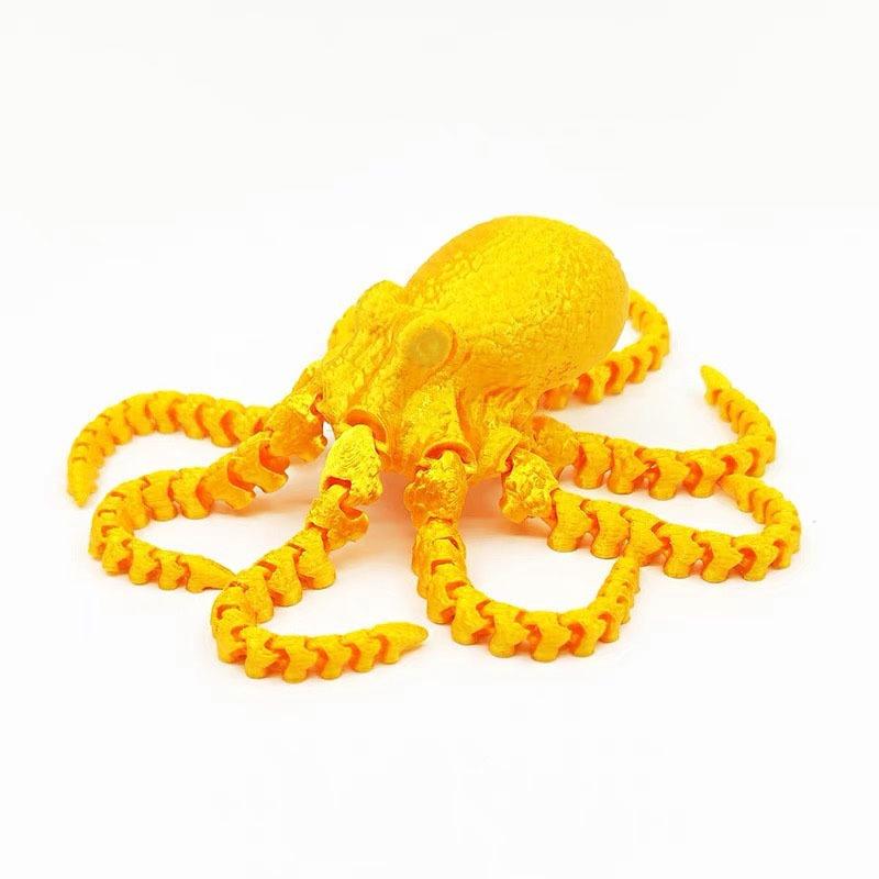 3D Printed Octopus Figurine Flexible Joints for Home Office Desk Decor Ocean Animal Table Toy