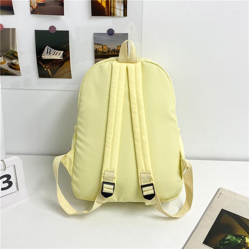 Schoolbag Casual Large Capacity Backpack Ins Style Fashion Girl Korean Version Solid Color Simple College Student Schoolbag Travel Backpack