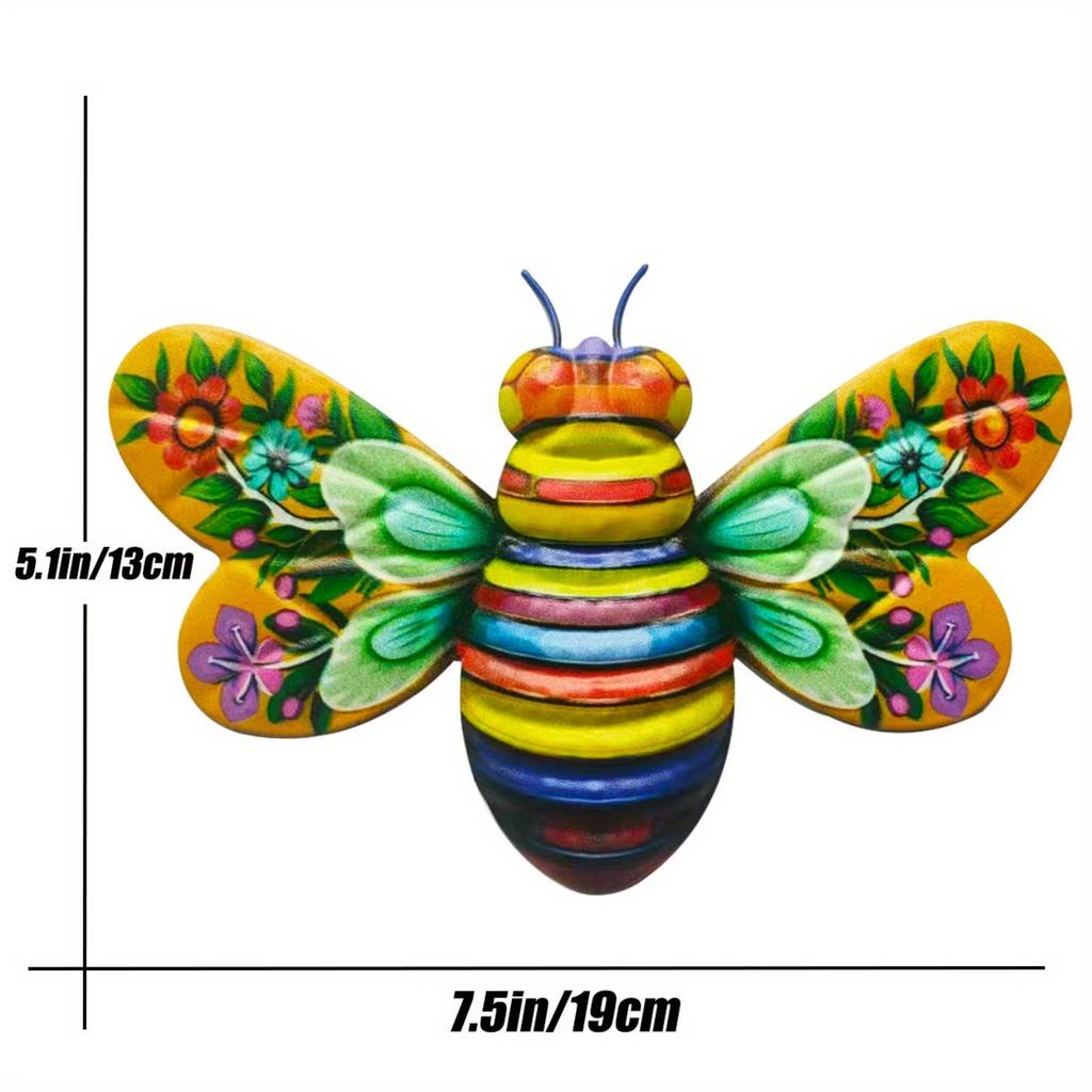 Metal Butterflies Outdoor Wall Art Decor, 2D Colorful Garden Sculpture Outdoor Iron Hanging Decor Ornaments