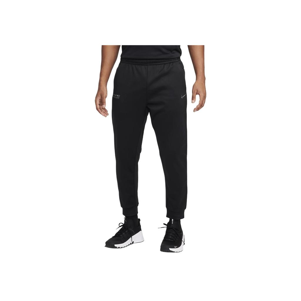 Nike Solid Color Logo Elastic Waist Tapered Casual Pants Men Bottoms Black FZ1063-010