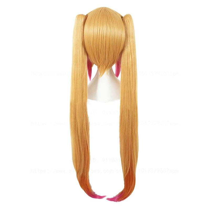 Tohru Cosplay Wig Kobayashi Dragon Maid Long Golden Pink Ombre Heat Resistant Synthetic Hair Anime Wigs + Wig Cap