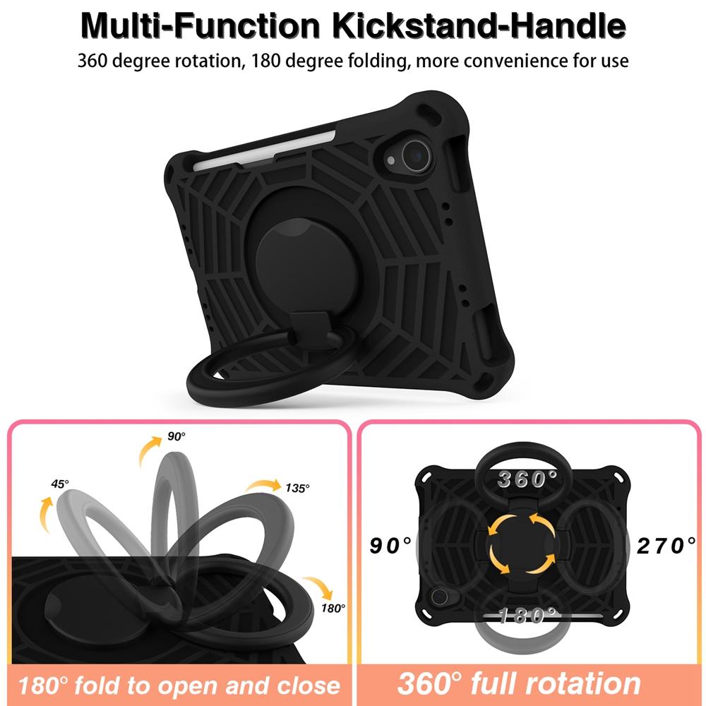 For Apple iPad mini 6 7 6th Gen 2021 2024 A17 Pro A2567 A2568 A2993 A2996 Case EVA Kids Safe Pull Ring Shockproof Shoulder Strap Stand Tablet Cover