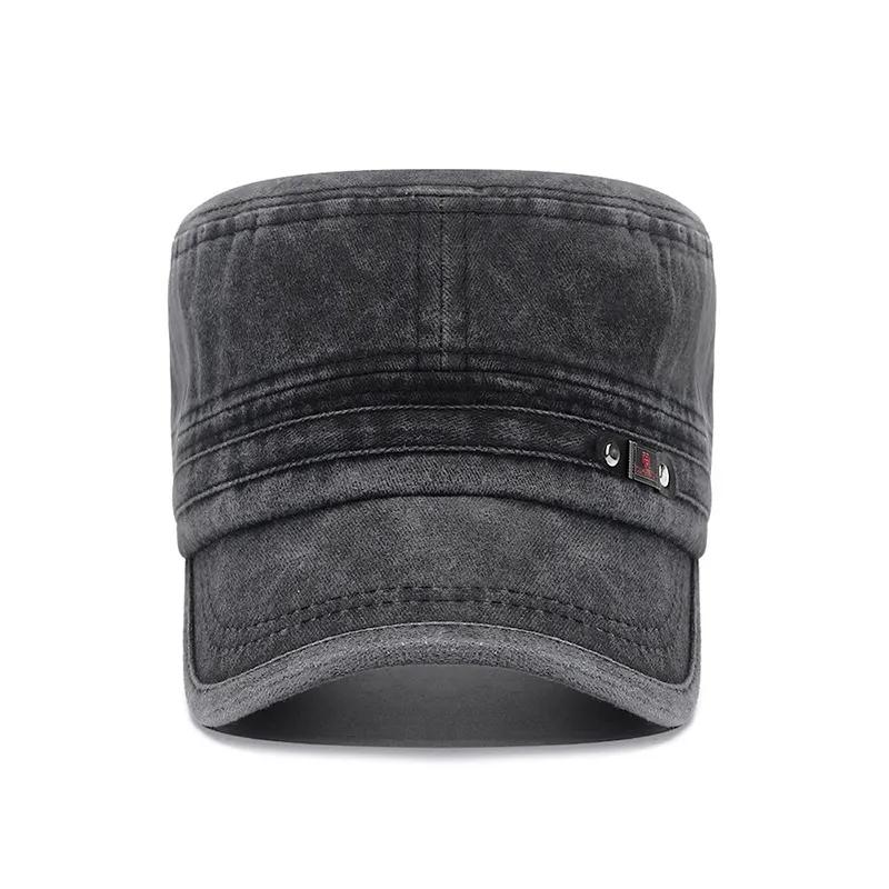 New Washed Hat Made Old Cotton Flat Top Autumn And Winter Peaked Hat Outdoor Breathable Faded Visor Hat Men