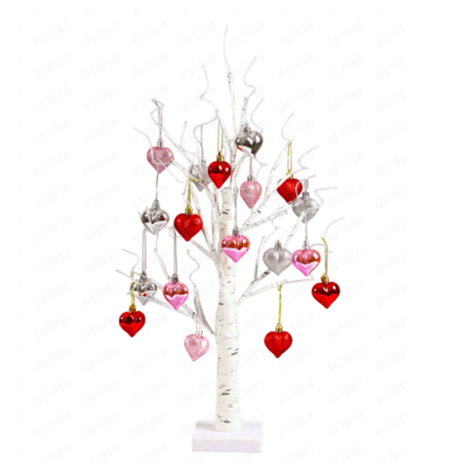 

LED Heart Tree Light Decorative Table Lamp with Hanging Heart Ornaments for Home Office Desk and Event Decoration
