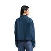 Calvin Klein Minimalist Woven Label Cotton Loose Fit Pointed Collar Button Short Rounded Hem Denim Long Sleeve Shirt Women shirts J2223541A4