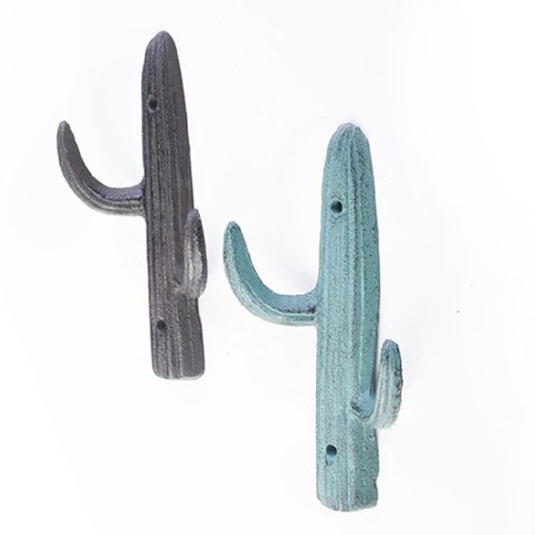 Decorative Cactus Shape Iron Hook Easy Install Clothes Storage Rack Backpacks Key Bag Hanging Solution Home Decoration
