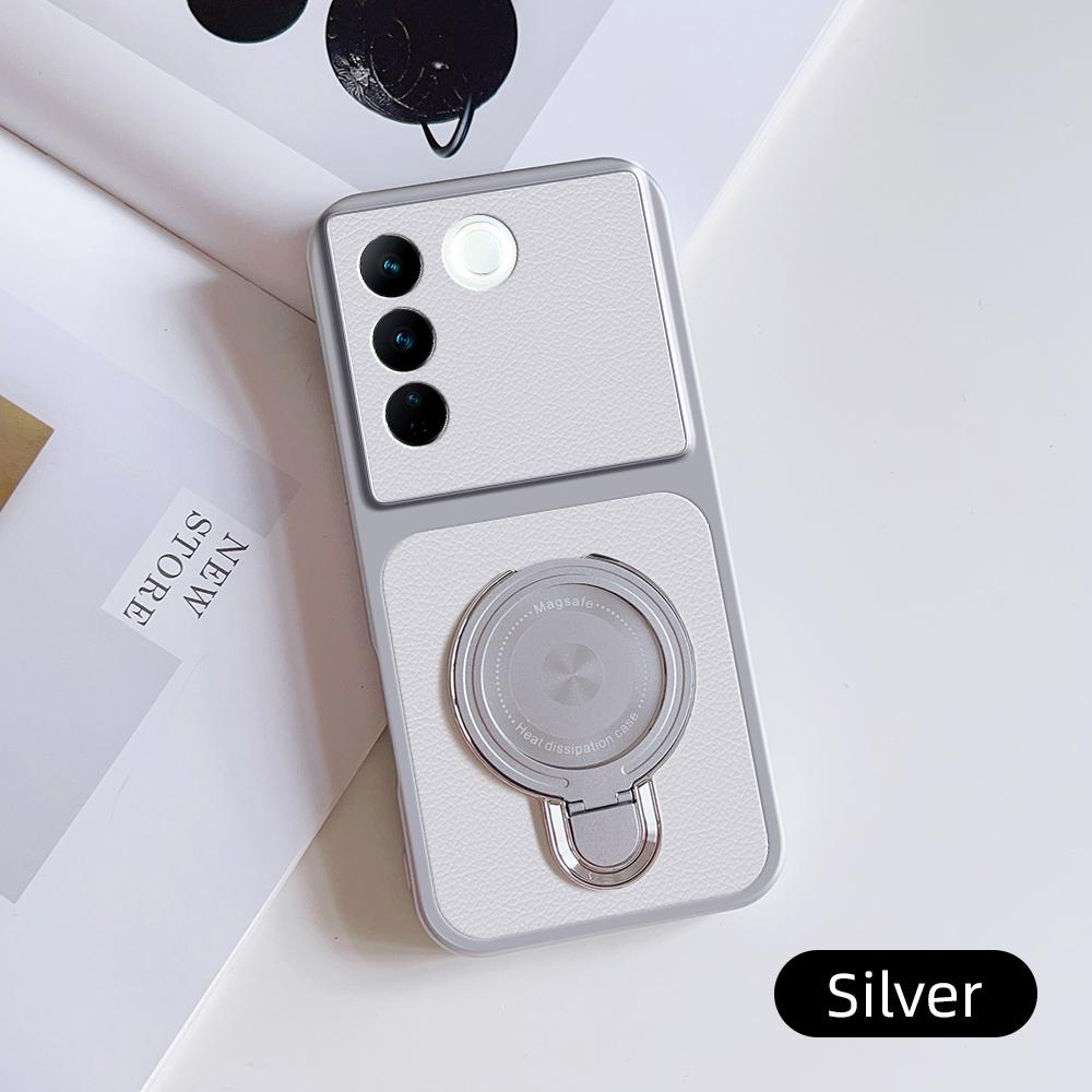 For Vivo S16 S16 Pro Case Vivo V27 V27 Pro Cover Vivo S16e Vivo V27e leather Case Magnetic Bracket Magsafe Holder Stand Cover