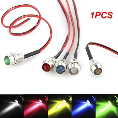 1 ensemble d'ampoules précâblées avec support de lunette pour moto, voyant LED ultra-lumineux 5 mm 12 V CC