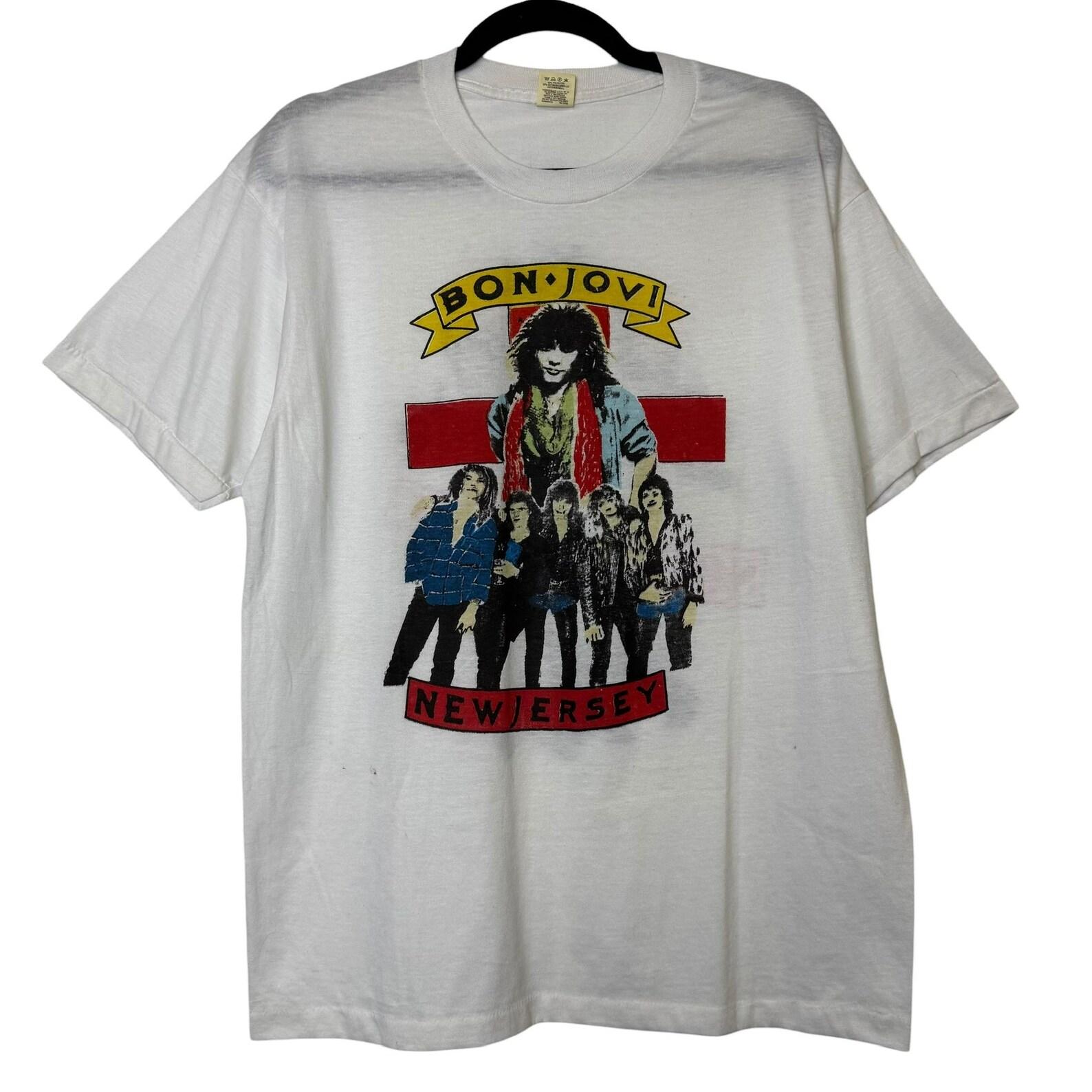 80 s Bon Jovi New Jersey T shirt Sz L (B2242) L