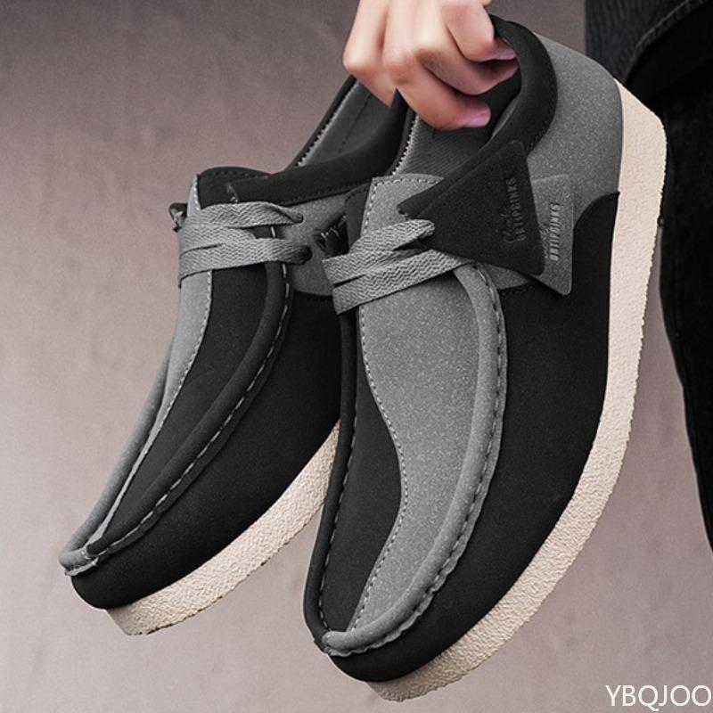 Moda Autunno Primavera Casual Monopezzo Traspiranti alla Moda Suola Spessa Scarpe da Uomo Versatili Blocchi di Colore Mocassini da Uomo Suola Morbida