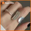 BF CLUB 925 Sterling Silver Ring For Women Wide Cross X Finger Open Vintage Handmade Ring Allergy For Party Birthday Gift