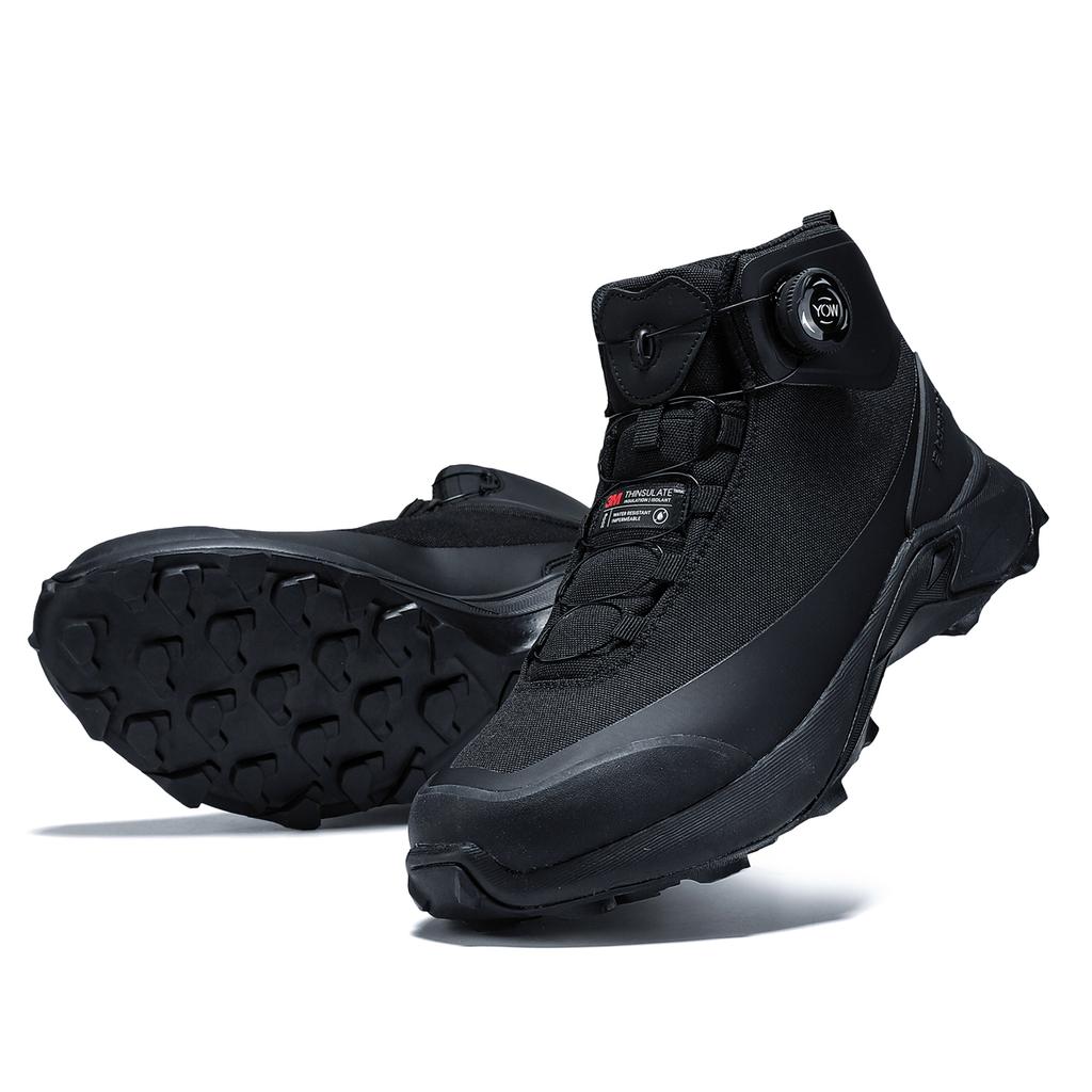 Men Hiking Boot Anti Splash Water Outdoor Sneakers Rotating Button Hiking Shoes  Comfort High-Top Trekking Walking Shoes Non-Slip Warm Suitable