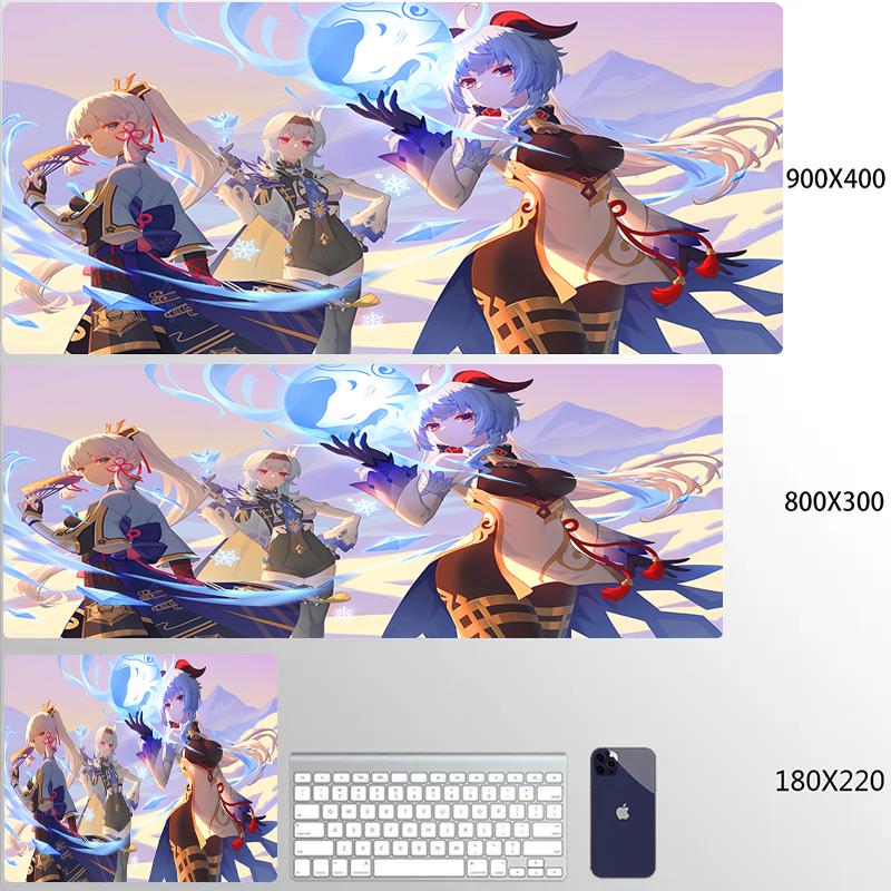 Genshin Impact Anime Kawaii Mouse Pad Large Gaming Mousepad Rubber Mat Deskmat Pc Accessories Desk Protector Gamer Keyboard Pads