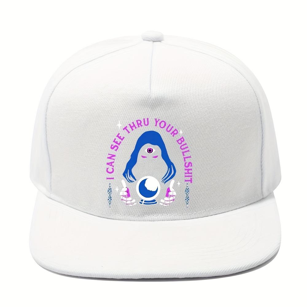 

Fortune Teller I Can See Thru Your Bullshxt Snapback Cap Flat Brim Adjustable Unisex Baseball Hat Casual One Size