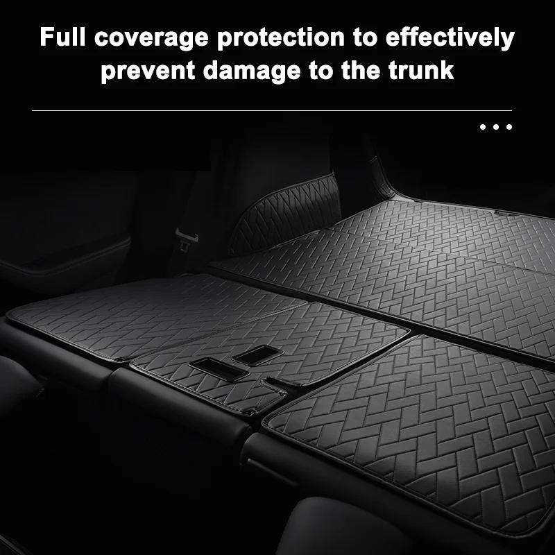 Leather Trunk Mats Fully Surrounded Waterproof Non-Slip Liner Custom Floor Mat for Tesla Model Y 2017 To 2025 Car Accessories