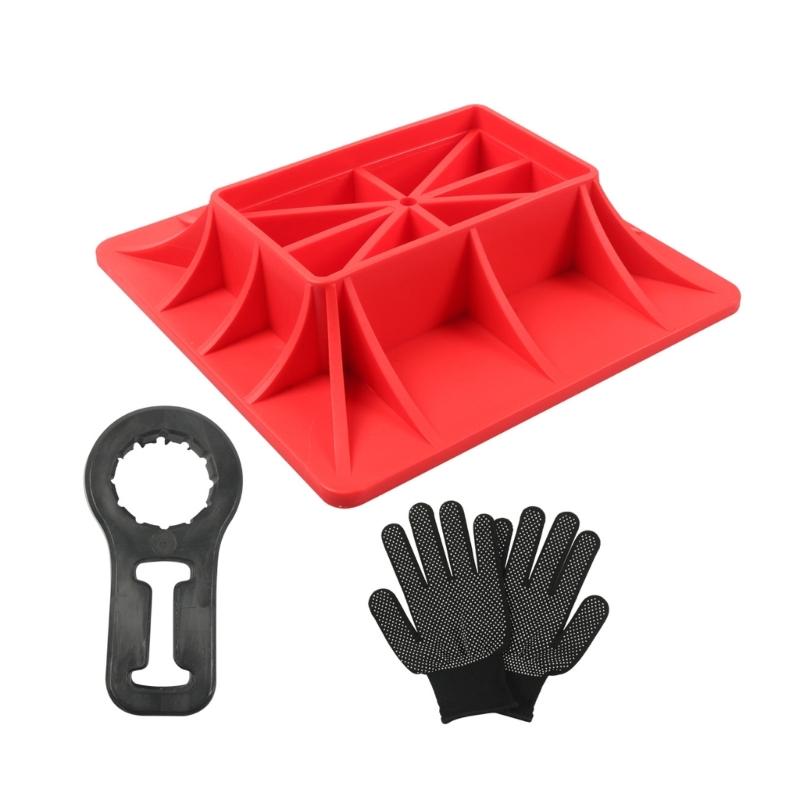Conjunto de Base de Suporte de Macaco de Plástico Espesso Com Design de Reforço Para Levantamento Estável Resgates Off Road
