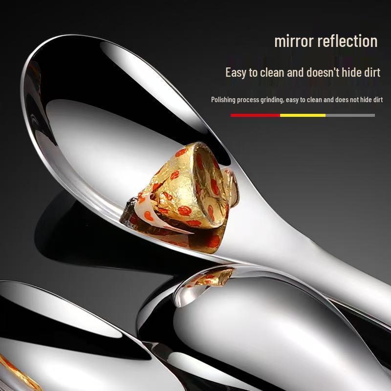 316 Stainless Steel Short Handle Soup Spoon - Thickened Small Teaspoon for Kids and Household Use