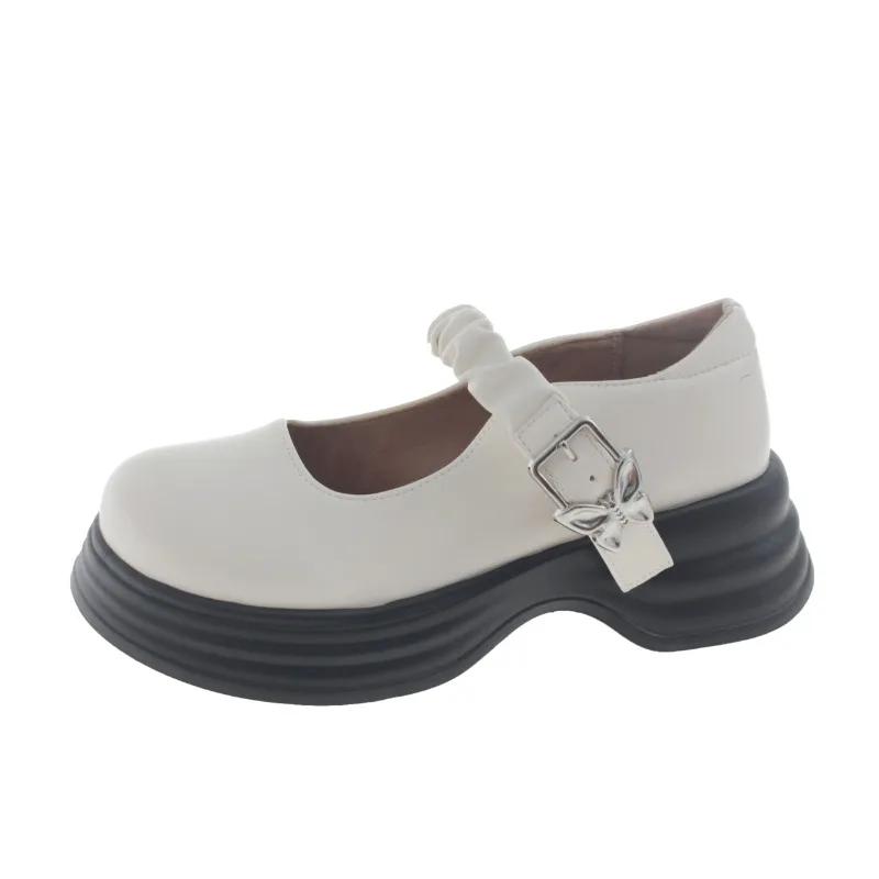 fashion Ladies Shoes on Sale 2024 Fashion Buckle Women Pumps Spring Round Toe Mary Jane Solid Dress Platform Chunky Heels Shallow Shoes