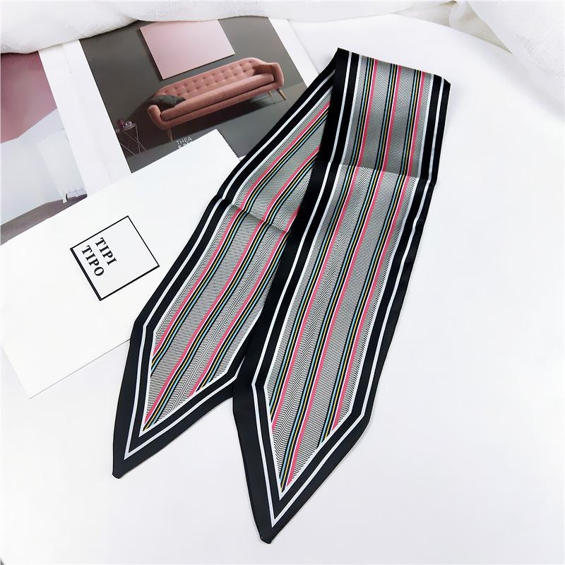 

Двусторонний остроконечный шарф для женщин на весну и осень. Тонкая и длинная лента для сумки на запястье. Универсальный декоративный маленький шарф. 86*10cm