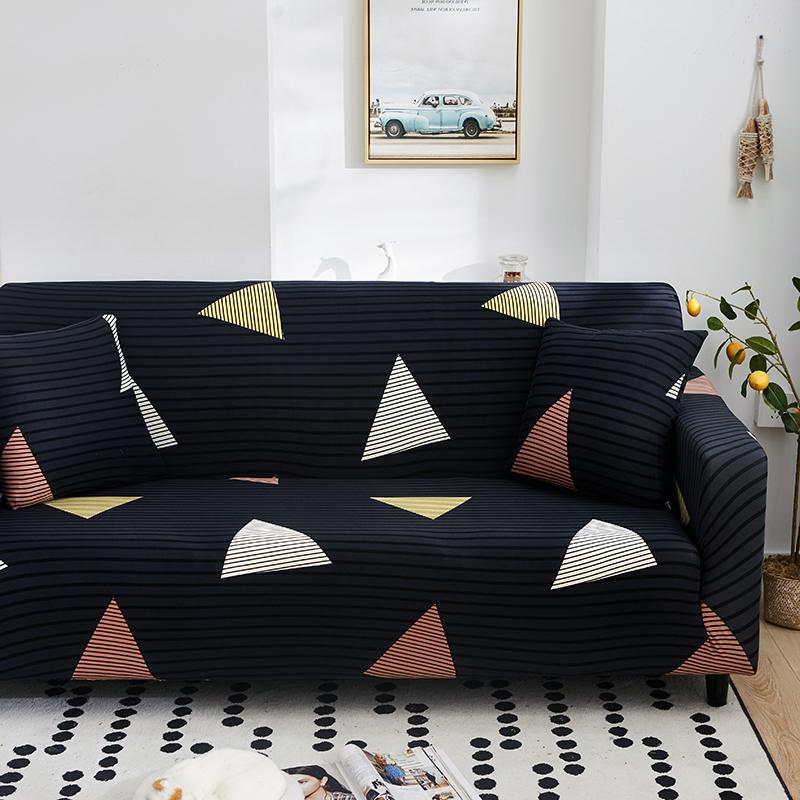 Stretch Stripes Sofa Slipcover Elastic Sofa Cover for Living Room Non Slip Furniture Protector for Pets Soft with Elastic Bottom