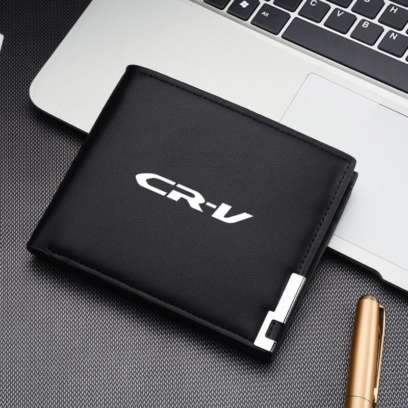CPR1 1pcs Car Logo Wallet Men Leather Driver Licence Holder Key Card Bag For Honda Mugen Jazz Insight Freed Fit CRV Civic Accord City