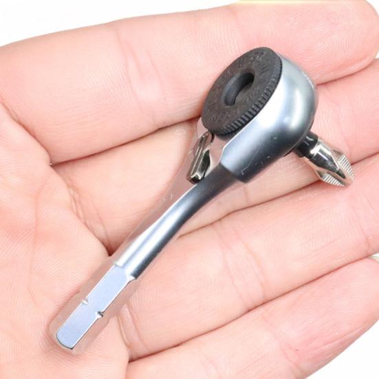 Mini Ratchet Wrench Comfortable Grip High Torque Output Multifunctional Bit Compatibility Hexagonal Handle Wrench Manual Tightening Tool