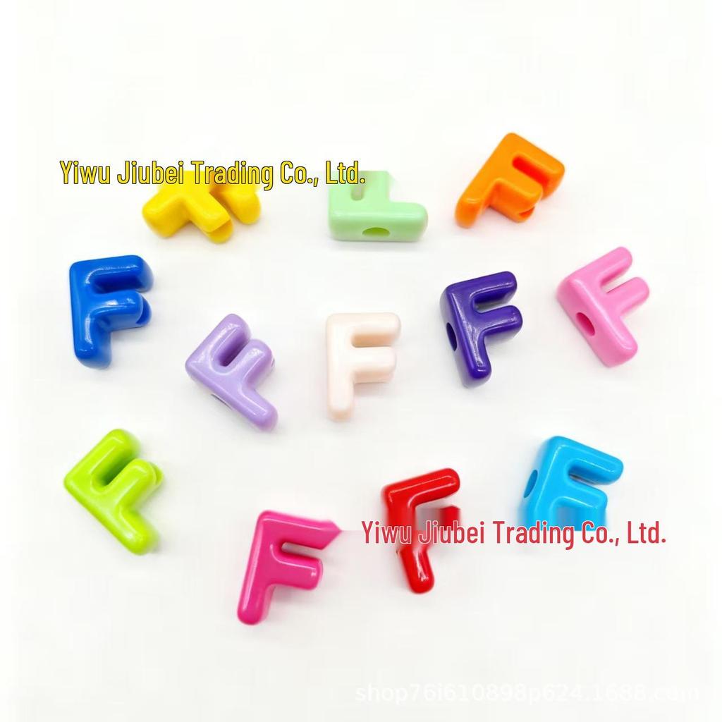 Colorful Acrylic Alphabet 'A' Beads for DIY Keychains & Charms