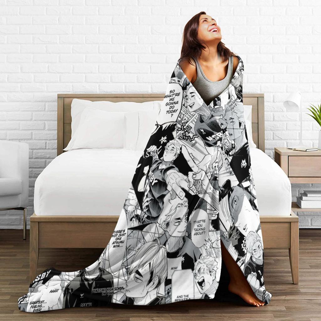 Anime Haikyuu Plush Blankets Miya Atsumu Manga Novelty Throw Blankets for  Sofa Bedding Lounge 150*125cm Quilt,