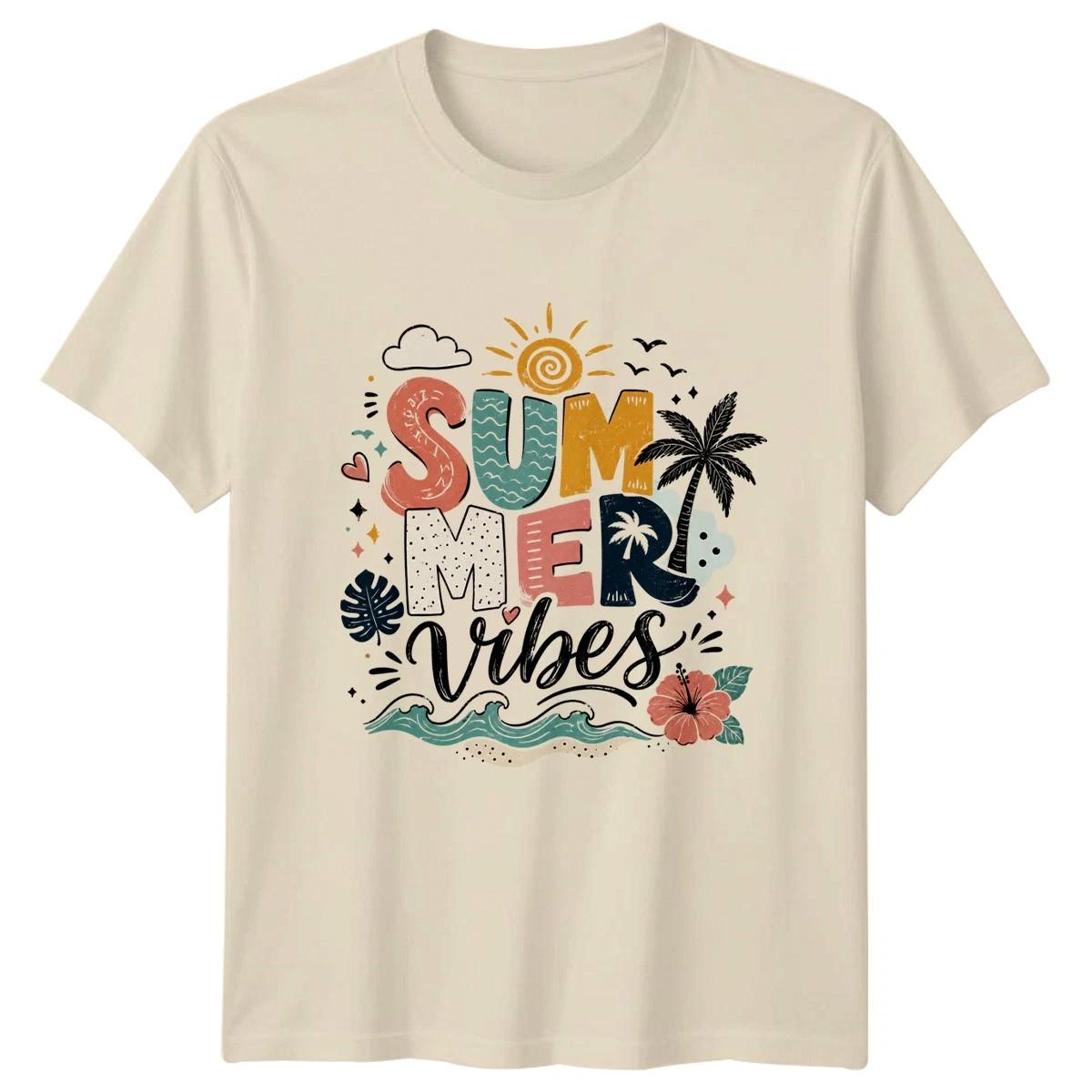 Summer Vibes Womens T-Shirt Beach Vacation Summer Gift For Her XL