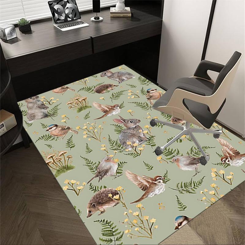 

1PC forest animals Non-Slip Floor Carpet Compatible for Office&Living Room&Bedroom&Dining room - Flat- Soft & Pattern, Vibrant Colors-W311 60cm by 90cm