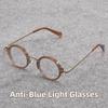 Neutral Retro Round Optical Glasses with High-definition Transparent Lenses Men's High-definition Anti-blue Light Flat Glasses