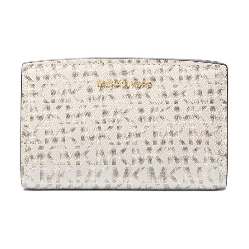 MICHAEL KORS wallet Bryant signature logo bi-fold design Artificial leather and polyester (polyester fiber) and PU Medium Women's Vanilla White