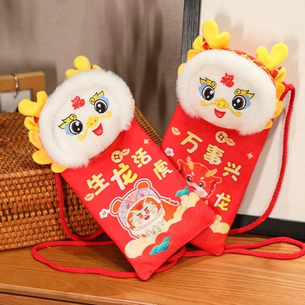 

Red Packet Zodiac Dragon Plush Coin Purse Zodiac Dragon Lucky Money Wallet Kids Change purse