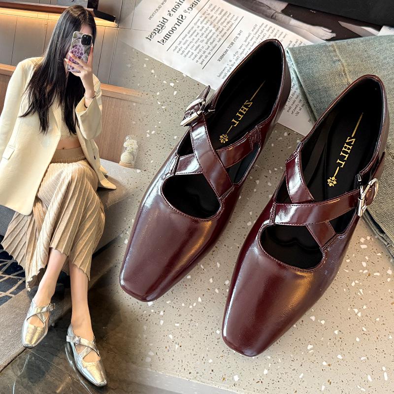 Women's Retro French Soft Sole Slip-On Mary Jane Shoes 520-3