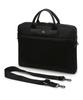 Daks Men'S Accessories Black Leather Partial Check Briefcase Dbba6F331Bk