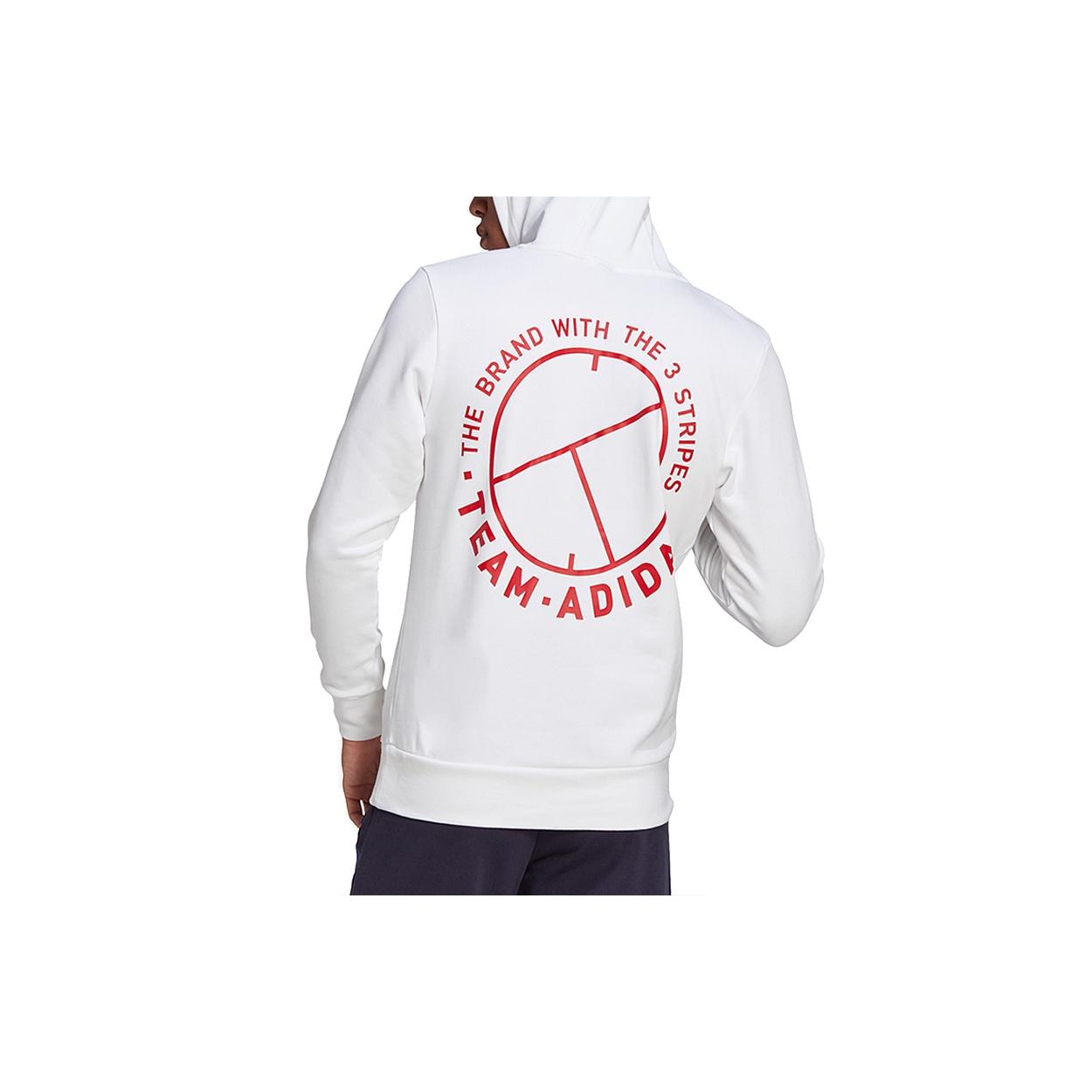 Men s adidas Logo Printing Sports Tennis Pullover White FU0072 S