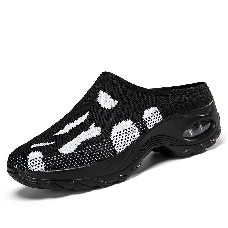 Large size new half-drag mesh breathable women's shoes casual half-step lazy one-step breathable walking single shoes