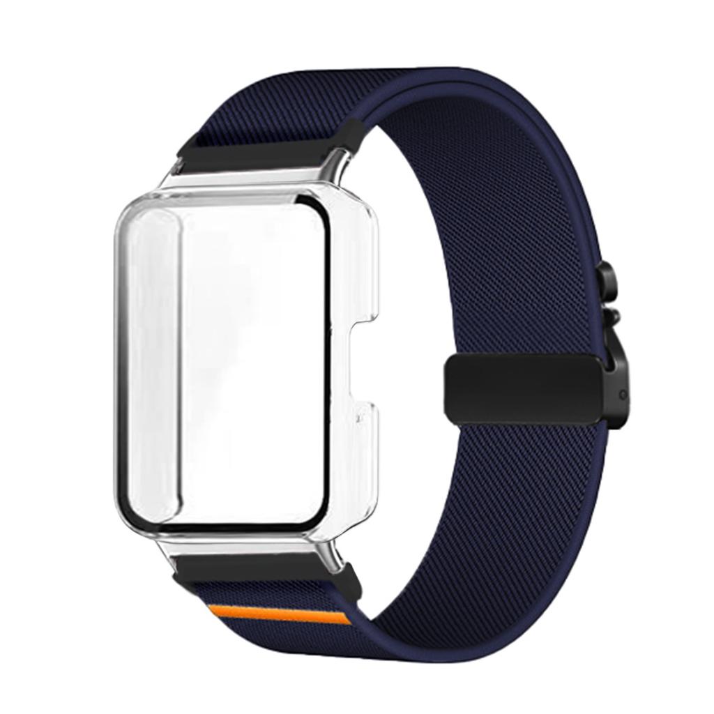 Nylon Band+Full Cover Case For Samsung Galaxy Watch Fit 3 Parachute Buckle Sport Braided Strap Full Cover Bumper Shell For Fit 3