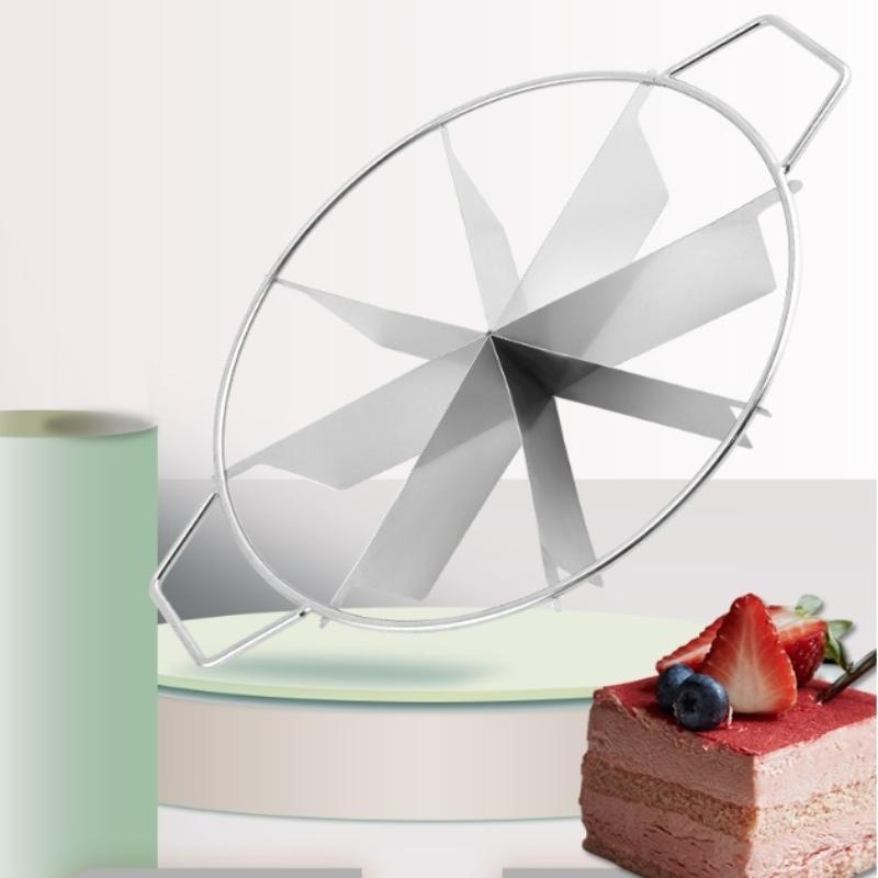 Cake Cutter Slicer Stainless Steel Pastry Portion Marker Pizza Pie Divider Even 4-10 Slices Cake Portioner Baking Tools Kitchen