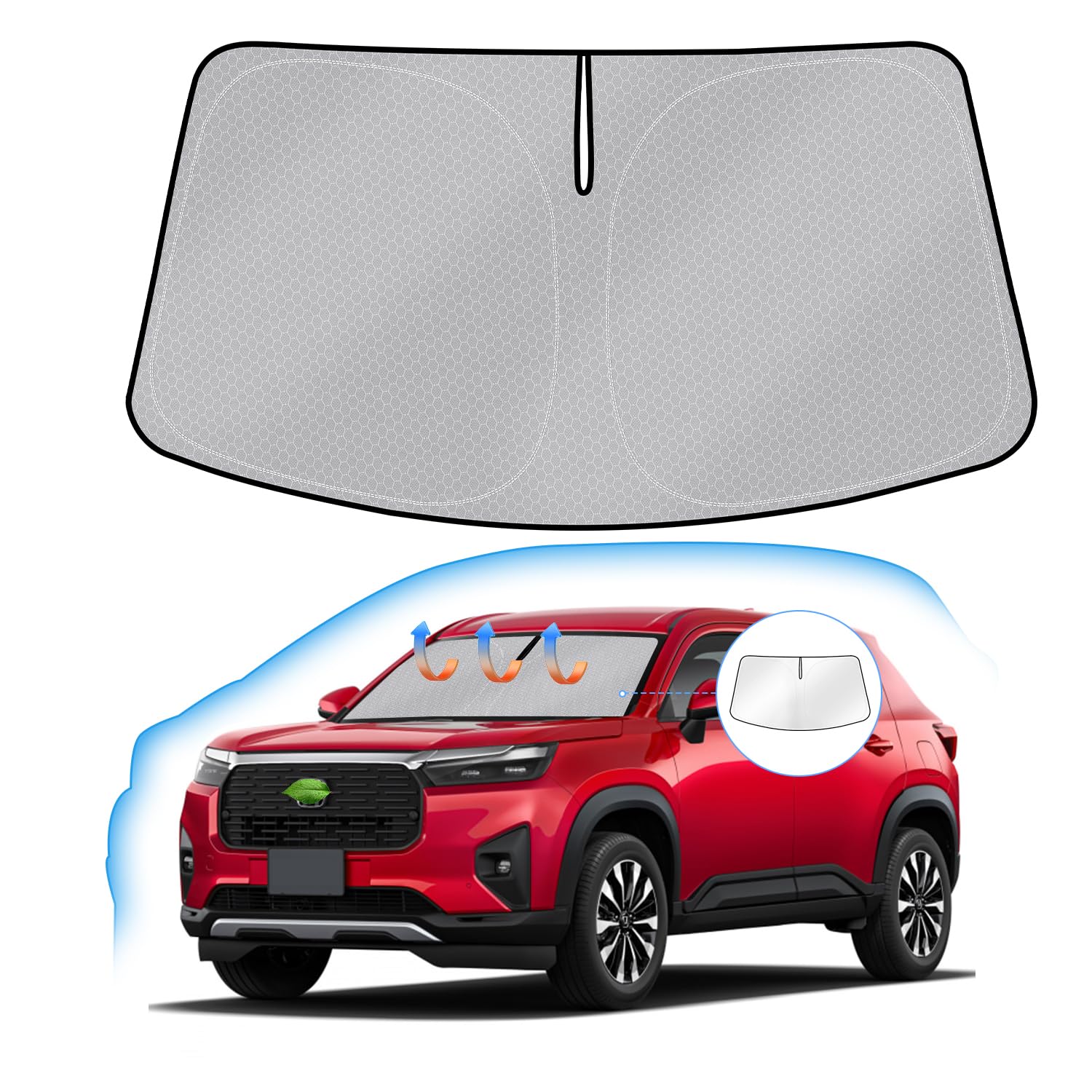 

Windshield Sunshade for Honda UV Light Steering Wheel Sun Heat Car Honeycomb Storage Bag Interior Easy Direct from the Manufacturer J-PREMIS WR-V